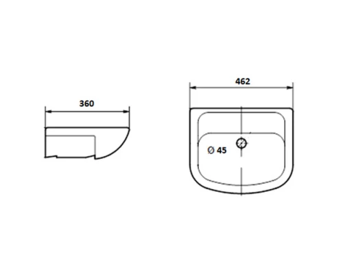 Тумба под раковину Misty Элегия - 45 напольная прямая Э-Эле01045-011Н