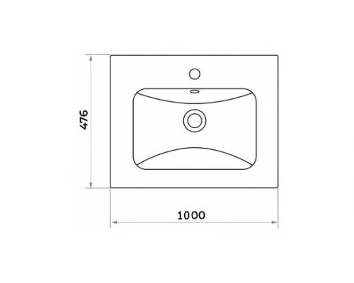 Тумба под раковину Misty Турин -100 Тумба подвесная орех глянец/белый П-Тур01100-96141ЯП