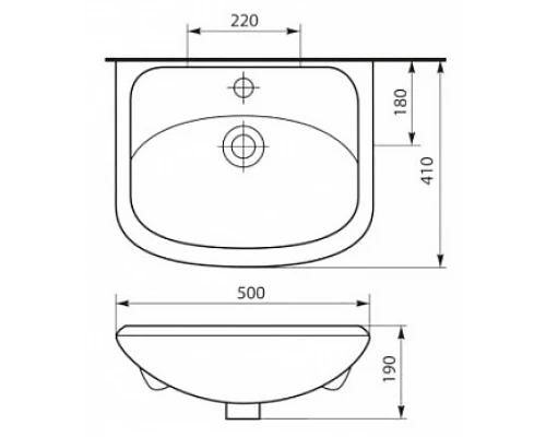 Тумба под раковину Misty Уют - 50 Тумба прямая Э-Уют01050-01Пр