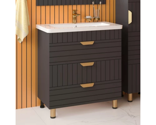 Тумба под раковину Brevita Gloster - 80 (графит)
