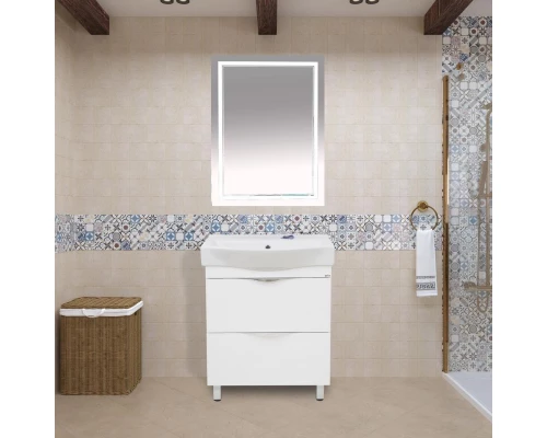 Зеркало Misty 2 Неон - Зеркало LED600х800 сенсор на корпусе (двойная подсветка)