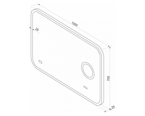 Зеркало Misty СТАЙЛ "B 135" 1000*700 с увеличительным зеркалом, часами ЗЛП256