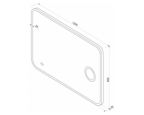 Зеркало Misty СТАЙЛ "B 135" 1200*800 с увеличительным зеркалом, часами ЗЛП463
