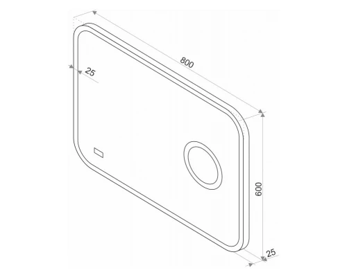 Зеркало Misty СТАЙЛ "B 135"800*600 с увеличительным зеркалом, часами ЗЛП429