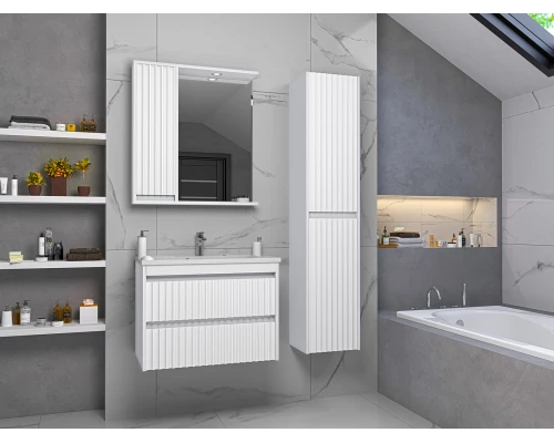 Зеркальный шкаф Brevita Balaton - 65 левый (белый)