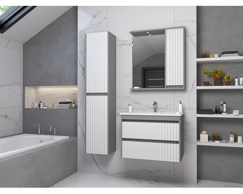 Зеркальный шкаф Brevita Balaton - 90 правый (комбинированный)