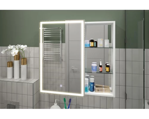 Зеркальный шкаф Misty Аперио - 800х800 левый LED с розеткой МВК006