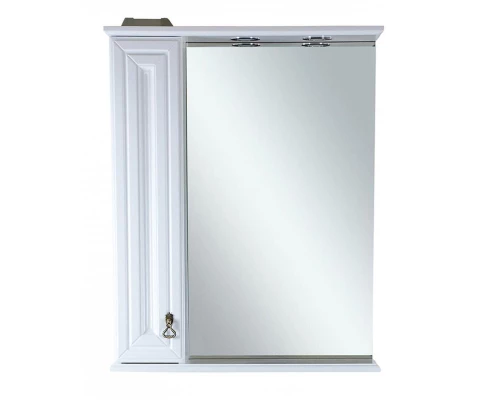 Зеркальный шкаф Misty Лувр - 60 со шкафчиком левое белое П-Лвр03060-012Л