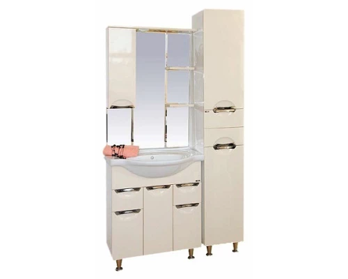 Зеркальный шкаф Misty Орхидея - 75 со светом бежевый левый П-Жас02075-031СвЛ