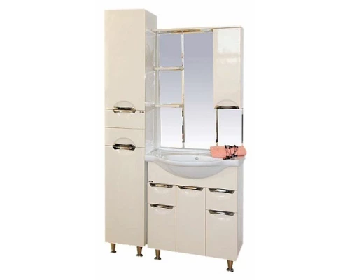 Зеркальный шкаф Misty Орхидея - 75 со светом бежевый правый П-Жас02075-031СвП