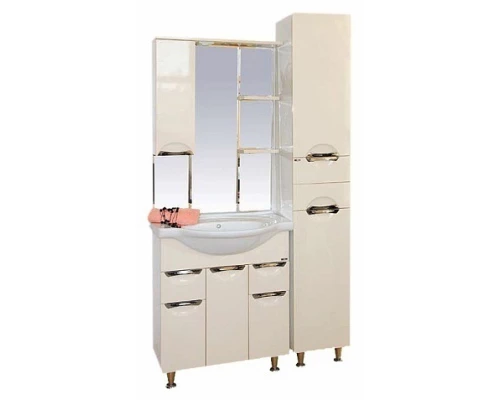 Зеркальный шкаф Misty Орхидея - 85 со светом бежевый левый П-Жас02085-031СвЛ