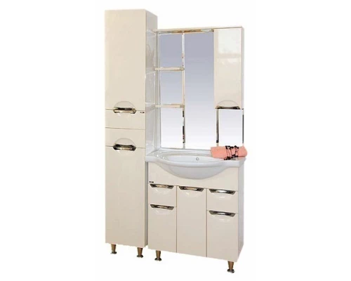 Зеркальный шкаф Misty Орхидея - 85 со светом бежевый правый П-Жас02085-031СвП