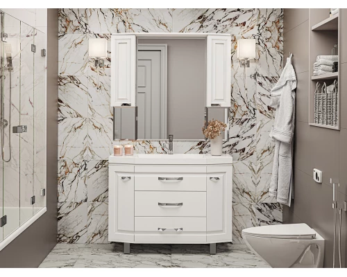 Зеркальный шкаф Misty Терра - 110 белый П-Тер02110-011