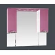 Зеркальный шкаф Misty Жасмин -105 Зеркало - шкаф(свет) розовая плёнка П-Жас02105-122Св