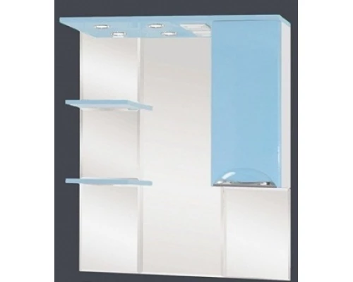Зеркальный шкаф Misty Жасмин - 85 Зеркало - шкаф прав. (свет) голубая эмаль П-Жас02085-061СвП