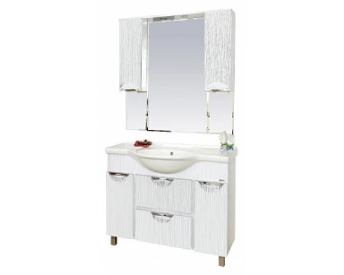 Зеркальный шкаф Misty Лорд -105 зеркало-шкаф (свет) (белая пленка) П-Лрд04105-012Св