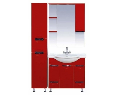 Зеркальный шкаф Misty Жасмин - 85 Зеркало - шкаф прав. (свет) красная эмаль П-Жас02085-041СвП