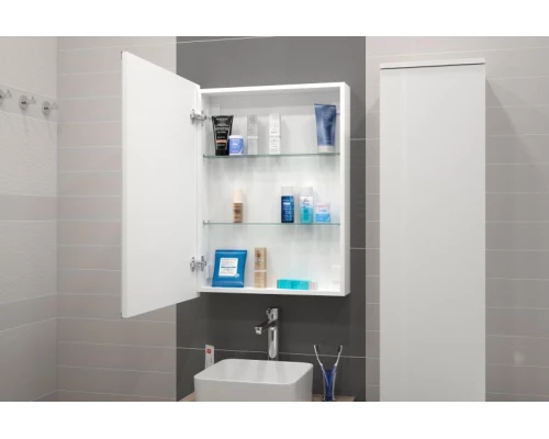 Зеркальный шкаф Misty Алюр - 600х800 левый LED с розеткой МВК004