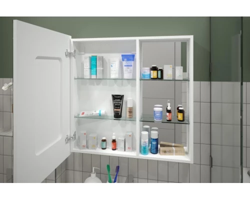 Зеркальный шкаф Misty Аперио - 800х800 левый LED с розеткой МВК006