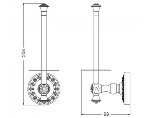 Бумагодержатель запасной блок Zorg Antic AZR 09 BR, цвет бронза