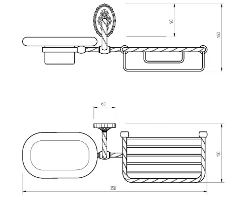 Корзина с мыльницей Migliore Edera 16921 - хром