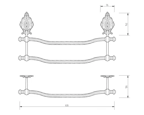 Полотенцедержатель Migliore Elizabetta 17040 - хром, 60.8 см