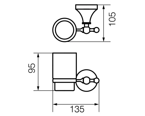 Стакан настенный Veragio Gialetta VR.GIL-6440.CR, матовое стекло/хром