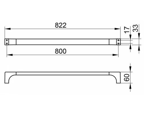 Полотенцедержатель Keuco Edition 11, 80 см, хром, 11101010800