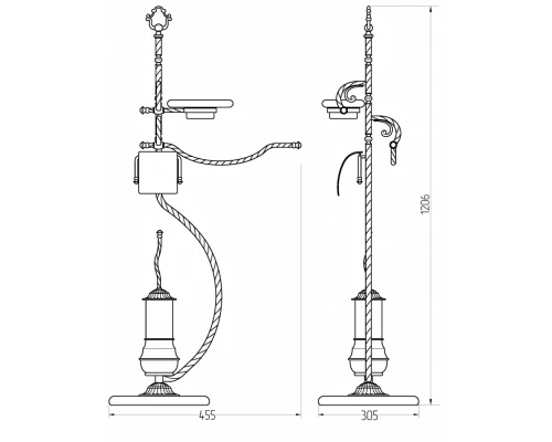 Стойка многофункциональная Migliore Edera 16907 - бронза