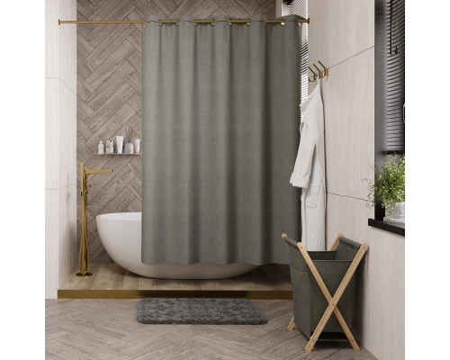 Штора для ванной WasserKraft Isen, 200 х 200 см, навесная, серая, SC-40202