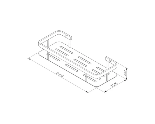 Полка Am.Pm Sense L, 1 ярус, черная матовая, A7453122