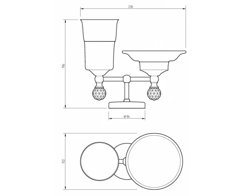 Держатель стакана и мыльницы настольный Migliore Amerida, бронза, 16572