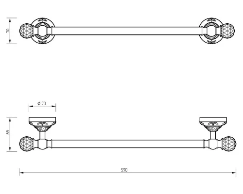 Полотенцедержатель Migliore.CRistalia 16842 - золото, 59 см