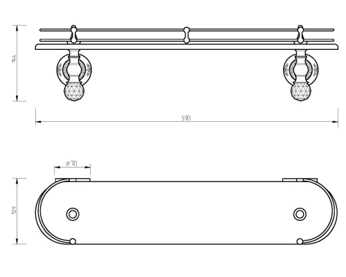 Полка Migliore.CRistalia 16807 - хром