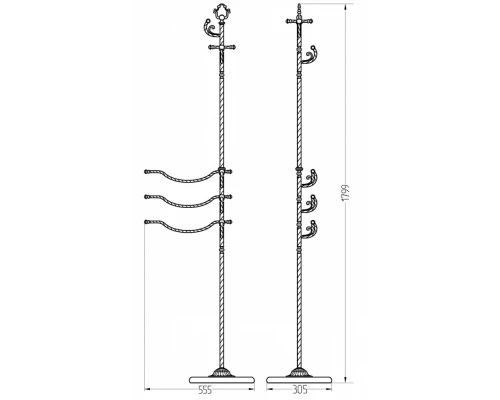 Стойка высокая Migliore Edera 16956 - золото, 179 см