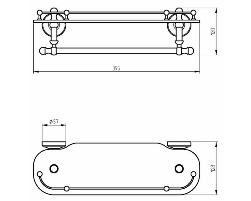 Полка Migliore Mirella 17179, бронза