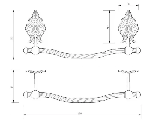 Полотенцедержатель Migliore Elizabetta 17071 - золото, 60.8 см