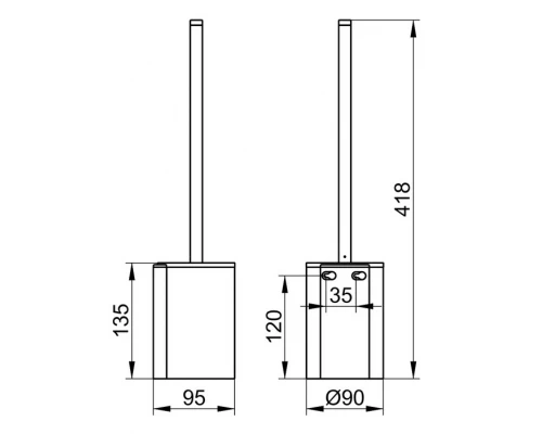 Ершик для унитаза Keuco Plan, нержавеющая сталь, 14972070100
