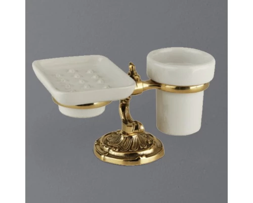 Стакан и мыльница Art&Max Barocco AM-1789-Do-Ant, античное золото