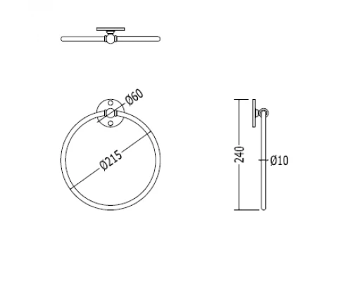 Кольцо-полотенцедержатель Devon&Devon CAVENDISH WM07CR, 21.5 см, хром