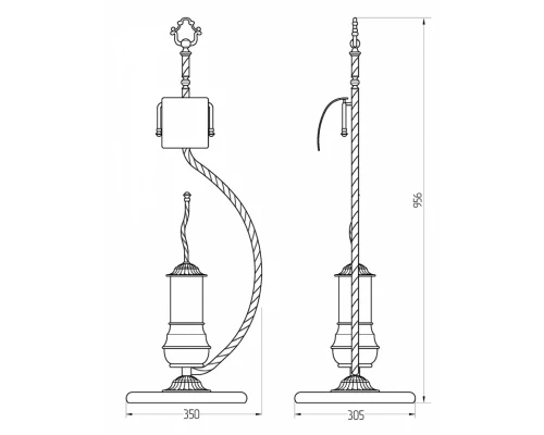 Стойка 2-х функциональная Migliore Edera 16906 - бронза