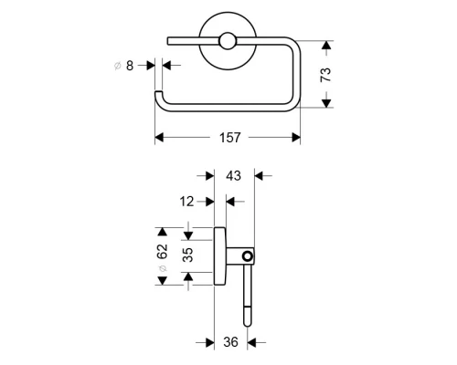 Держатель для туалетной бумаги Hansgrohe Logis 40526000, хром