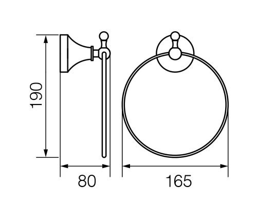 Полотенцедержатель-кольцо Veragio Gialetta, VR.GIL-6423.CR, 19 см, хром