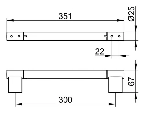 Поручень Keuco Plan 30 см, черный матовый, 14907370000