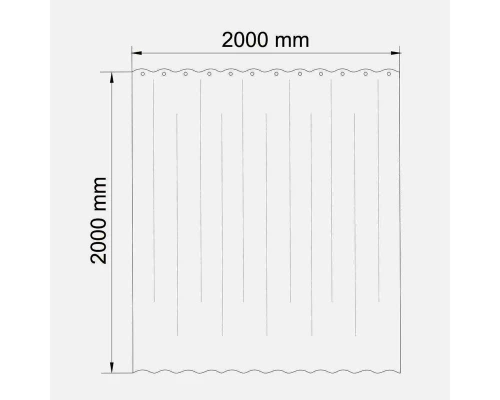 Штора для ванной WasserKraft Aland, 200 х 200 см, навесная, белая/серая, SC-85102