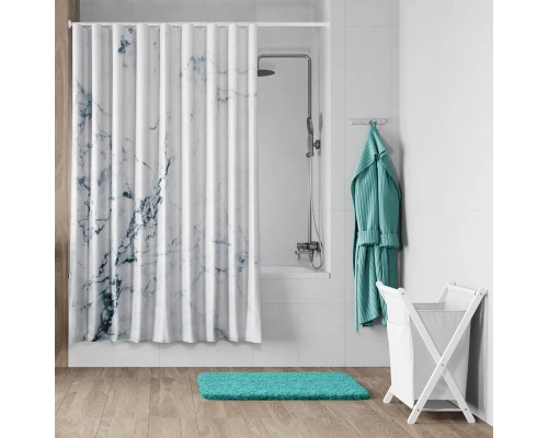 Штора для ванной WasserKraft Aland, 200 х 200 см, навесная, белая/серая, SC-85102