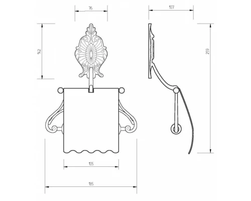 Бумагодержатель Migliore Elizabetta 16991 - бронза