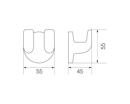 Крючок двойной Veragio Oscar OSC-5232.BR, бронза