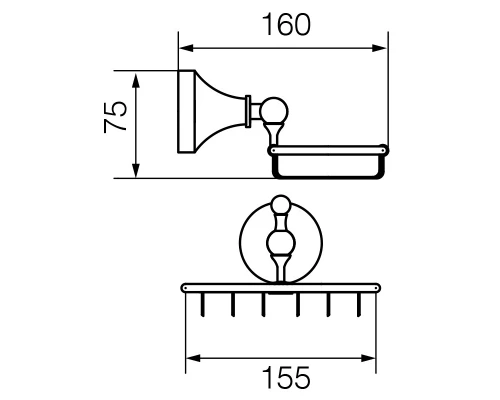 Мыльница-решетка настенная Veragio Gialetta VR.GIL-6452.CR, хром