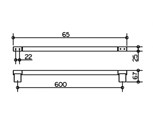 Полотенцедержатель Keuco Plan, 65 см, черный матовый, 14901370600